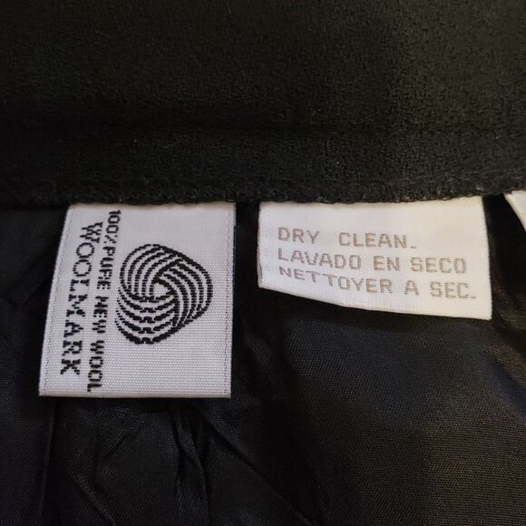 Jones New York, black 100% pure new wool straight leg pants with lining, size 14 - Picture 7 of 8